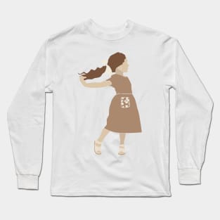 Abstract vector kids and baby girl silhouette Composition Long Sleeve T-Shirt